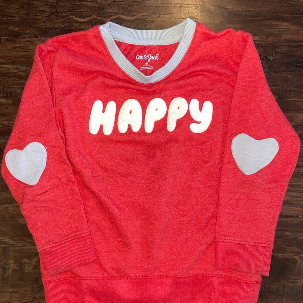 Cat & Jack Red 'Happy' Sweatshirt